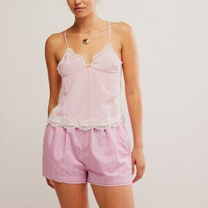 Free People Pink Lace Trim Camisole